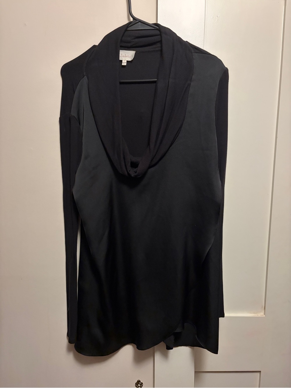 Deletta Black Cowl Neck Long Sleeve Sweater